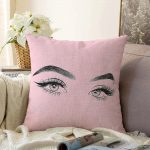 - Sonil-K-5096pembe-Gorsel1 - Realhomes  Realhomes Pembe Zeminde Kirpik Motifli Özel Tasarım Raşel Kadife Yastık Kılıfı Realhomes