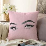 - Sonil-K-5096pembe-ayna-Gorsel1 - Realhomes  Realhomes Pembe Zeminde Kirpik Motifli Özel Tasarım Raşel Kadife Yastık Kılıfı Realhomes