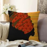 Kırmızı Başlıklı Zenci Kadın Motifli Dekoratif Raşel Kadife Kırlent Kılıfı Realhomes