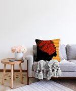 Kırmızı Başlıklı Zenci Kadın Motifli Dekoratif Raşel Kadife Kırlent Kılıfı Realhomes