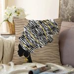 Vizon Zeminde Zenci Kadın Tasarımlı Raşel Kadife Yastık Kılıfı Realhomes