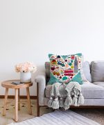 Realhomes Dijital Baskılı Dekoratif Raşel Kadife Yastık Kırlent Kılıfı Realhomes