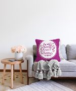 Home Sweet Home Dijital Baskılı Dekoratif Raşel Kadife Yastık Kırlent Kılıfı Realhomes