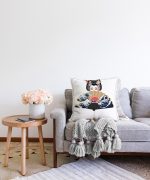Yelpazali Japan Kadın Motifli Dekoratif Raşel Kadife Yastık Kılıfı Realhomes
