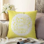 Home Sweet Home Dijital Baskılı Dekoratif Raşel Kadife Yastık Kırlent Kılıfı Realhomes