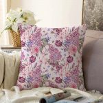 - Sonil-K-5110-Gorsel1 - Realhomes  Pembe Zeminde Çiçekler Özel Tasarım Raşel Kadife Kırlent Kılıfı Realhomes
