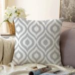 - Sonil-K-5116gri-Gorsel1 - Realhomes Özel Tasarım Gri İkat Desenli Dijital Baskılı Raşel Kadife Yastık Kırlent Kılıfı Realhomes
