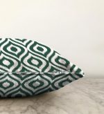 Özel Tasarım Koyu Yeşil İkat Desenli Dijital Baskılı Raşel Kadife Yastık Kırlent Kılıfı Realhomes