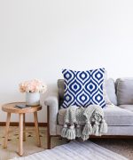 - Sonil-K-5116lacivert-Gorsel2 - Realhomes  Özel Tasarım Lacivert İkat Desenli Dijital Baskılı Raşel Kadife Yastık Kırlent Kılıfı Realhomes