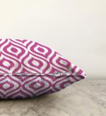 Özel Tasarım Mor İkat Desenli Dijital Baskılı Raşel Kadife Yastık Kırlent Kılıfı Realhomes