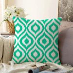- Sonil-K-5116yesil-Gorsel1 - Realhomes  Özel Tasarım Yaşil İkat Desenli Dijital Baskılı Raşel Kadife Yastık Kırlent Kılıfı Realhomes