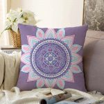 - Sonil-K-5118-Gorsel1 - Realhomes  Gri Zeminde Mandala Dijital Baskılı Modern Raşel Kadife Yastık Kılıfı Realhomes