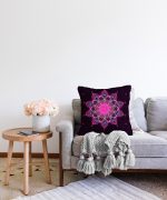 - Sonil-K-5120-Gorsel2 - Realhomes  Siyah Zeminde Pembe Neon Mandala Desenli Dekoratif Raşel Kadife Kırlent Kılıfı Realhomes