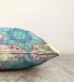 - Sonil-K-5121-Gorsel3 - Realhomes  Pembe Zeminde Mavi Mandala Çizimli Modern Raşel Kadife Yastık Kılıfı Realhomes