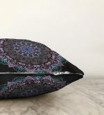 - Sonil-K-5132siyah-Gorsel3 - Realhomes  Siyah Zeminde Pembe Mavi Mandala Desenli Modern Raşel Kadife Yastık Kılıfı Realhomes