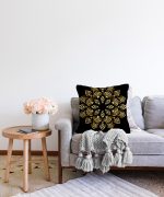 - Sonil-K-5134-Gorsel2 - Realhomes  Siyah Zeminde Gold Mandala Motifli Raşel Kadife Yastık Kılıfı Realhomes