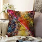 Sulu Boya Temalı Mandala Desenli Modern Raşel Kadife Yastık Kılıfı Realhomes