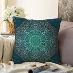 - Sonil-K-5140-Gorsel1 - Realhomes Lacivet Desenli Gold Mandla Motifli Dekoratif Raşel Kadife Yastık Kılıfı Realhomes