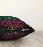 - Sonil-K-5144-Gorsel3 - Realhomes  Siyah Zeminde Pembe Yeşil Mandala Motifli Raşel Kadife Kırlent Kılıfı Realhomes