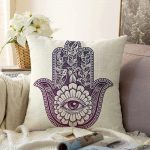 Fâtımâ'nın Eli Özel Tasarım Dijital Baskılı Modern Raşel Kadife Kırlent Kılıfı Realhomes