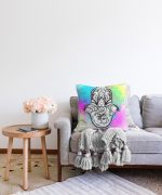 - Sonil-K-5206-Gorsel2 - Realhomes Gökkuşağı Zeminde Fatma Ana Eli Temalı Özel Tasarım Raşel Kadife Yastık Kılıfı Realhomes