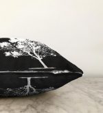 - Sonil-K-5230siyah-Gorsel3 - Realhomes  Siyah Beyaz Ağaç Tasarımlı Dijital Baskılı Raşel Kadife Kırlent Kılıfı Realhomes