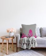 - Sonil-K-5232fusya-Gorsel2 - Realhomes  Realhomes Gri Zeminde Fuşya Ağaç Tasarımlı Dekoratif Raşel Kadife Yastık Kılıfı Realhomes