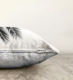 - Sonil-K-5235-Gorsel3 - Realhomes  Siyaz Beyaz Palmiye Yaprakları Dijital Baskılı Raşel Kadife Kırlent Kılıfı Realhomes