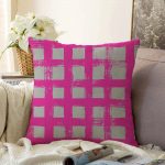 Geometrik Kolaj Kare Motifli Dekoratif Raşel Kadife Yastık Kılıfı Realhomes