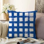 Koyu Yeşil Geometrik Kare Motifli Dekoratif Raşel Kadife Yastık Kılıfı Realhomes