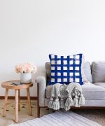 Koyu Yeşil Geometrik Kare Motifli Dekoratif Raşel Kadife Yastık Kılıfı Realhomes