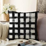 - Sonil-K-5236siyah-Gorsel1 - Realhomes Siyah Zeminde Geometrik Kare Motifli Dekoratif Raşel Kadife Yastık Kılıfı Realhomes