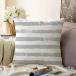 - Sonil-K-5237gri-Gorsel1 - Realhomes  Gri Çizgili Motifli Dekoratif Modern Raşel Kadife Yastık Kılıfı Realhomes