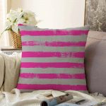 Çizgi Kolaj Motifli Dekoratif Modern Raşel Kadife Yastık Kılıfı Realhomes