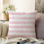 - Sonil-K-5237pembe-Gorsel1 - Realhomes  Pembe Çizgili Motifli Dekoratif Modern Raşel Kadife Yastık Kılıfı Realhomes