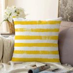 - Sonil-K-5237sari-Gorsel1 - Realhomes  Sarı Çizgili Motifli Dekoratif Modern Raşel Kadife Yastık Kılıfı Realhomes