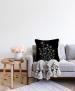 - Sonil-K-5242-Gorsel2 - Realhomes  Siyah Zemin Üzerinde Çiçek Motifli Özel Tasarım Raşel Kadife Kırlent Kılıfı Realhomes