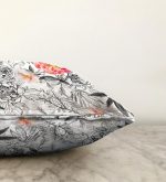 - Sonil-K-5247-Gorsel3 - Realhomes Karakalem Çizim Gül Motiflı Özel Tasarım Raşel Kadife Kırlent Kılıfı Realhomes