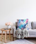 - Sonil-K-5249-Gorsel2 - Realhomes Sulu Boya Yapraklar Özel Tasarım Modern Raşel Kadife Yastık Kılıfı Realhomes