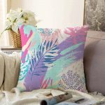 - Sonil-K-5250-Gorsel1 - Realhomes  Realhomes Sulu Boya Yapraklar Özel Tasarım Modern Raşel Kadife Kırlent Kılıfı Realhomes