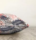 - Sonil-K-5251-Gorsel3 - Realhomes  Beyaz Zeminde Renkli Yaprak Desenli Raşel Kadife Kırlent Kılıfı Realhomes