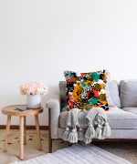 Kaplan Motifli Renkli Dijital Baskılı Özel Tasarım Modern Raşel Kadife Yastık Kılıfı Realhomes