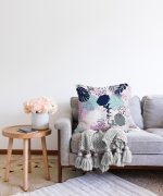 Realhomes Tropik Yaprak Motifli Dekoratif Dijital Baskılı Raşel Kadife Kırlent Kılıfı Realhomes