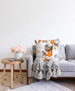 - Sonil-K-5277-Gorsel2 - Realhomes  Mermer Desen Ve Kuru Yaprak Motifli Dekoratif Raşel Kadife Kırlent Kılıfı Realhomes