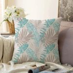 Modern Floral Desen Dijital Baskılı Özel Tasarım Raşel Kadife Kırlent Kılıfı Realhomes