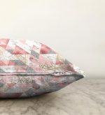 Geometrik Pembe Ve Gri Mermer Motifli Özel Tasarım Raşel Kadife Yastık Kılıfı Realhomes
