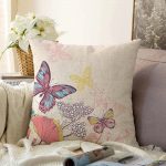 Modern Kelebek Dijital Baskılı Dekoratif Raşel Kadife Yastık Kırlent Kılıfı Realhomes