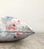 Beyaz Zeminde Sulu Boya Soyut Motifli Dekoratif Raşel Kadife Kırlent Kılıfı Realhomes