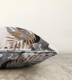 - Sonil-K-5315-Gorsel3 - Realhomes  Soyut Çizim Altın Yaprak Desenli Özel Tasarım Dekoratif Raşel Kadife Kırlent Kılıfı Realhomes