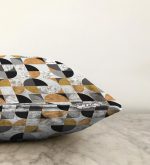 Geometrik Mermer Desenli Altın Motifli Özel Tasarım Raşel Kadife Kırlent Kılıfı Realhomes